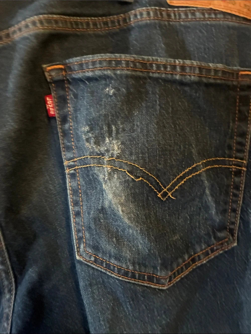 Men's Slim Straight Jeans in Dark Blue Denim